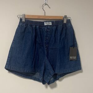 NWT Brunette The Label Indigo Chambray shorts size S/M
